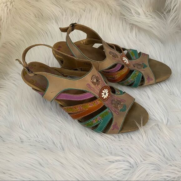 L'Artiste Spring Step Lilac Leather Sandals 10 - Picture 3 of 12
